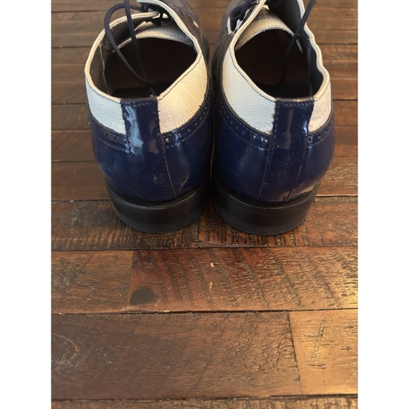 Stacy Baldwin Size 13EE Blue/White patent Lizard spectator oxford shoes main image 4